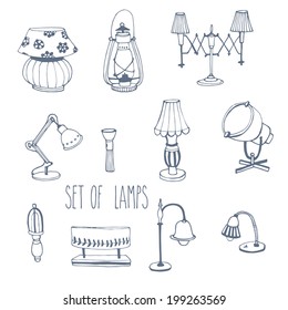 Sets of lamp. Vector illustration 