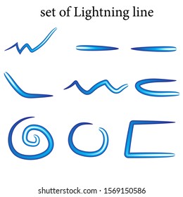 sets of lightning line vector background.