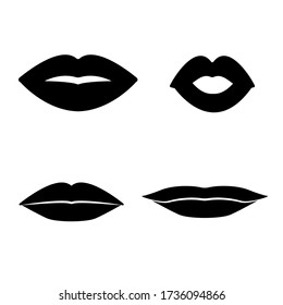 Conjuntos de ilustraciones vectoriales de silueta de labios