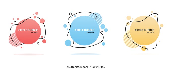 Sets of modern abstract element. circle shape and gradient color Template for a design, logo, flyer, poster, banner, etc