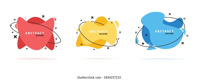 Sets of modern abstract element. Dynamic color shape and line. liquid shape  Template for a design, logo, flyer, poster, banner, etc