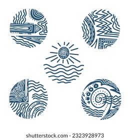 Sets of Modern Abstract Ethnik Circle Pattern  ,good for graphic design resouces, Logo, Books Cover, Background Template, Icon, Decoration, Prints, and more.