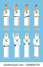 Sets of modern flat character of hajj pilgrimage. Suitable for infographic.