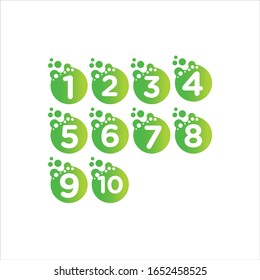 establece el número de molécula, Numeral, Diseño de logotipos , Elemento de diseño de logotipos de laboratorio , Vector de diseño con puntos. - VECTOR	