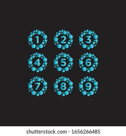 sets molecule Number, Numeral, Logo design , Lab Logo Design Element , Design Vector with Dots. - VECTOR