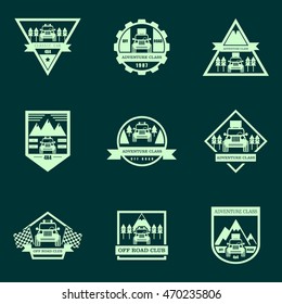 Sets of off road car logo, emblems, badges and icons. Vector Illustration Design Template