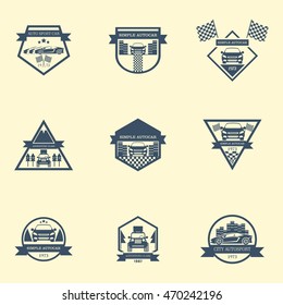 Sets of Off road car logo, emblems, badges and icons. Vector Illustration Design Template