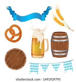 sets of oktoberfest illustration with element festival