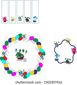 sets pattern seamless decoration boy's birthday accessories with boats and balloons
