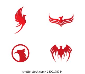 Sets of Phoenix logo design template. Vector Illustration