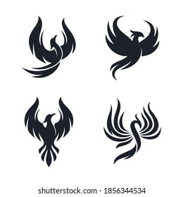 Sets of Phoenix logo design template. Vector Illustration