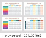 Sets of Presentations Table Templates, Tables Layout Design Vector Format, Infographics Table layout
