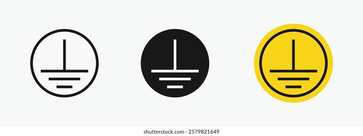 sets Protective earth ground symbol represents grounding in electrical systems.