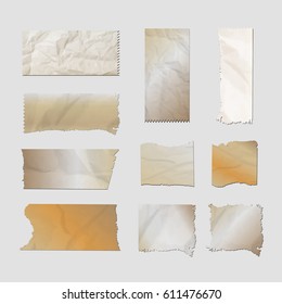 Sets realistic vector illustration of adhesive tape. Colored adhesive tape.