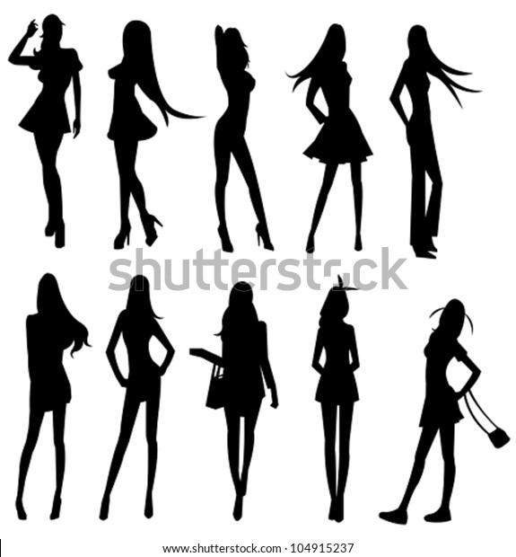 Abrumar Farmacología Me preparé Sets Sexy Silhouette Girl Gang Icon: vector de stock (libre de regalías)  104915237 | Shutterstock