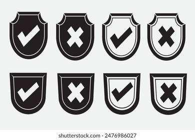 sets of shield good for graphic design, badge design, symbol