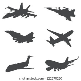 Vector Silhouettes Military Jets Stock Vector (Royalty Free) 13038475