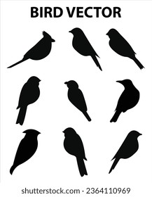 Sets of silhouette birds flying icon, in various species and action expression, create by vector