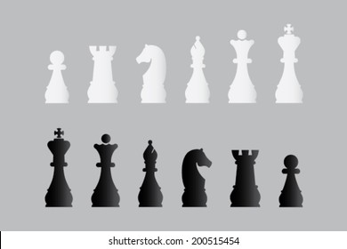 Sets of silhouette Chess icons