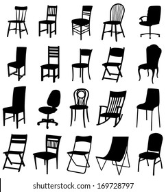 Sets of silhouette furniture 2, create by vector.