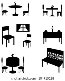 Sets of silhouette furniture, create by vector.