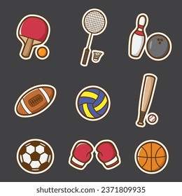 sets of sport vector good for sticker, pin, t shirt pattern and design