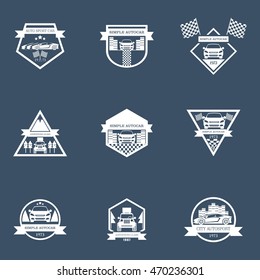 Sets of Sports car logo, emblems, badges and icons. Vector Illustration Design Template