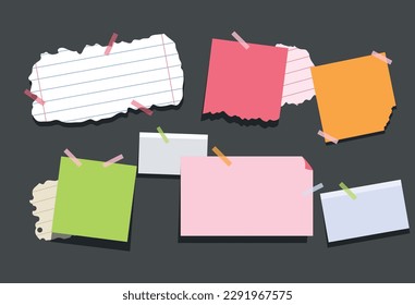 Sets von Aufklebern und Flyern auf dunklem Hintergrund. Von Hand gezeichnet. Rippenkante.