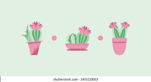 
sets of stickers in the form of cacti in the style of kawaii. great icons for your work