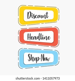 Sets of template for special sale of your business/shop