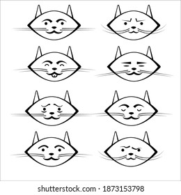 conjuntos, plantillas de gatos graciosos