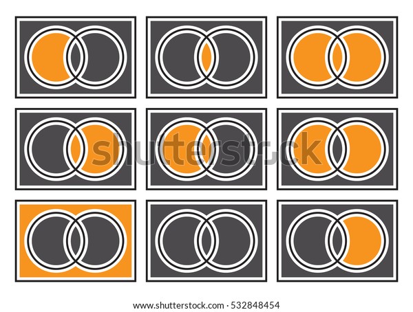 Sets Theory Basic Operations Venn Diagrams Stock Vector Royalty Free