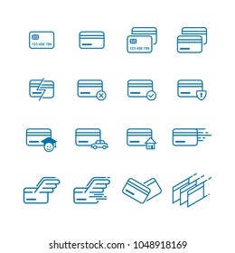 Sets of Thin Line Credit Cards Icons