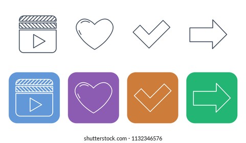 Sets of thin line icons for the website, operations and actions.