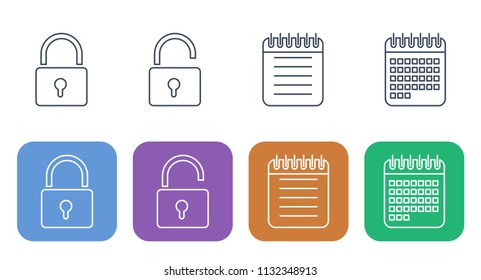 Sets of thin line icons for the website, operations and actions.
