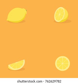 sets of vector illustration lemon fruits, slice lemon, lemon icon, icon fruits, fruits illustration, sets lemon fruits for healthy life, diet, vegan, and vegetarian