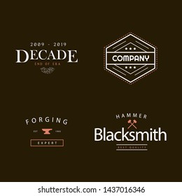 Sets of vintage badge logo template with simple and minimalistic style