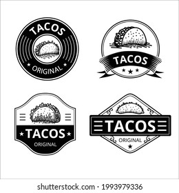 Sets of vintage design logo set of Taco. Hand drawn design logo