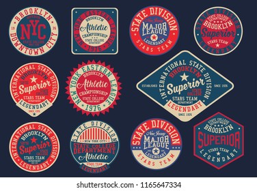 Sets Of Vintage Varsity Vector Graphics.