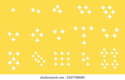 Sets von weißen glitzernden Element Design Vektorgrafik zur Verwendung.