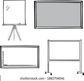 Sets of Whiteboard. hand-drawn illustration