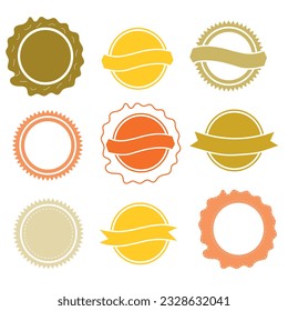 Sets of yellow orange label stamps