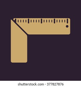 The setsquare icon. Building square symbol. Flat Vector illustration