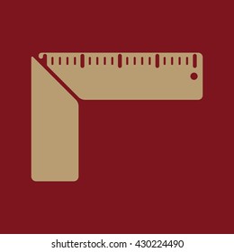 The setsquare icon. Building square symbol. Flat Vector illustration