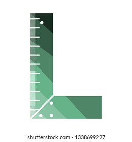 Setsquare icon. Flat color design. Vector illustration.