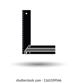 Setsquare icon. White background with shadow design. Vector illustration.