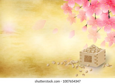 Setsubun Bean cherry background