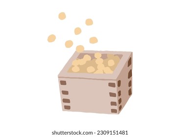  Setsubun bean-throwing beans and masu illustration