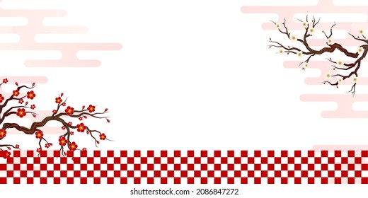 Setsubun Japanese pattern plum background 