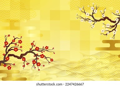 Fondo del patrón japonés de Setsubun Plum